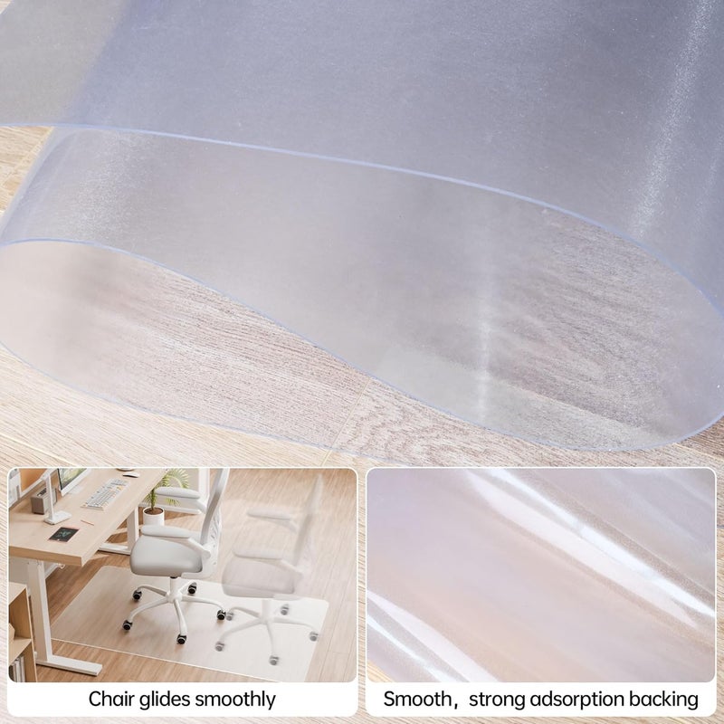 HOMEK Office Chair Mat for Hardwood Floor, 58" x 44" Clear Computer/Desk Chair Mat for Hard Floor, Thicker, Easy Glide, Non-Slip, Protects Hard Surfaces from Scratches, Ideal for Home or Office - Image 5